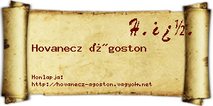 Hovanecz Ágoston névjegykártya